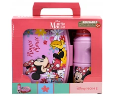 Stor PIETŲ DĖŽĖS RINKINYS MINNIE MOUSE BUTELAS + DĖŽUTĖ