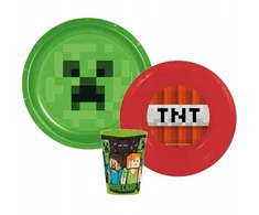 Stor Rinkinys Obiadowy MINECRAFT Talerz Miska Puodelis 0 BPA