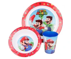 Stor SUPER MARIO 3in1 lėkštės ir puodelių valgymo rinkinys