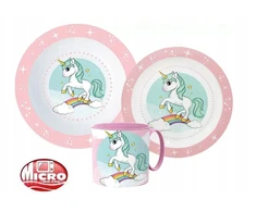 Stor Unicorn vakarienės rinkinys su vienaragių pusryčių patiekalais