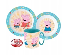 Stor Vakarienės rinkinio lėkštė, dubuo, puodelis, 350 ml, „Peppa Pig 3in1“