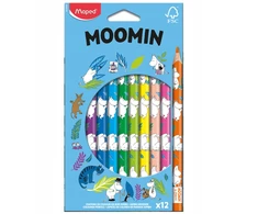 STORIOS ERGONOMIKOS kreidelės Maped Jumbo MOOMINS 12 spalvų vaikams 2+