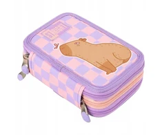 St.Right 3 skyrių mokyklinis pieštukų dėklas St. Right su PC-05 CHILL CAPYBARA priedais
