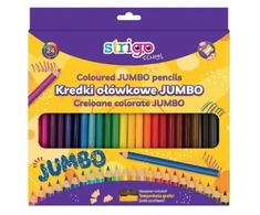 Strigo Jumbo spalvoti pieštukai, 24 vnt. + drožtukas