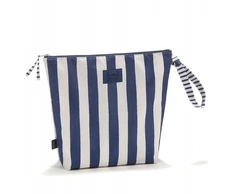 Stripes Navy XL - Didelis vandeniui atsparus kosmetikos krepšys - XL dydis - La Millou