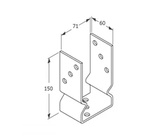 Stulpelių pagrindas Grundline 71x150x60x4mm juodas