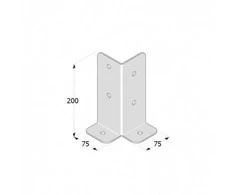 Stulpelių pagrindas PSB 75 Grundline 75x75x200x3mm