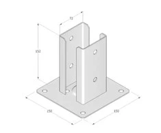 Stulpelių pagrindas PSPD 70 Grundline 72x150x2mm
