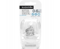 Suavinex Anatominiai čiulptukai Medium Flow 0-6M Silikoninis/Lateksas 2 vnt.
