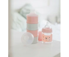 SUAVINEX pieno miltelių talpykla rožinė/smėlio spalvos