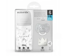SUAVINEX SPREAD JOY XS PRO rinkinys - buteliukas kūdikiui 250 ml, žindukas 0-6m