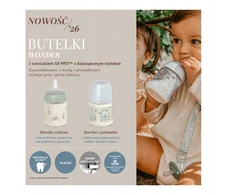 Suavinex stiklinis buteliukas nuo pilvo dieglių SX Pro 240 ml vidutinio srauto M 3m+
