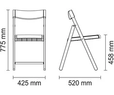 Sudedamas krėslas Tramontina 42.5x54.2x78.6cm medinis/plast./baltas
