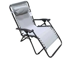 Sudedamas poilsio krėslas 66x153x104cm šviesiai pilkas