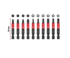 Sukimo antgalių rinkinys EINHELL, PZ1/PZ2/T15/T20/T25/T30/H4/H5, smūginiai, su karabinu, 10 vnt.
