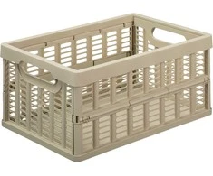 Sulankstoma plastikinė dėžė M NHG 35.5x24.2x16.3cm švies.smelio spalvos