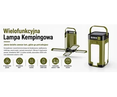 Sulankstomas kempingo žibintuvėlis, atsparus vandeniui 4000 mAh LED saulės USB 6 režimai