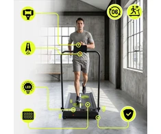 Sulankstomas namų bėgimo takelis HyperMotion 2 viename, juodas, iki 10 km/h