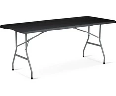 Sulankstomas sodo maitinimo stalas, 180 cm, juodas, „Plonos“