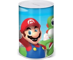 SUPER MARIO. Didelė METALOWA SKARBONKA. NIEOTWIERANA