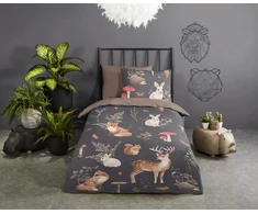 Patalynės komplektas Supreme Style Patalynė 140x200 Leśne Zwierzęta Lisek Sarenka mikrofibra dvipusė