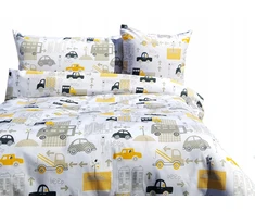 Supreme Style Patalynė auta cars pojazdy samochód balta 120x160 bawełniana dla dziecka