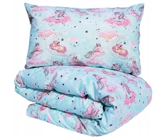 Supreme Style Patalynė jednorożec konik kucyk pony miętowa 160x200 bawełniana dla dziecka