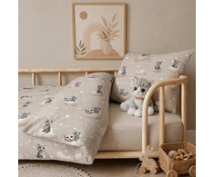 Patalynės komplektas Supreme Style Patalynė Kot Kotki Koty smėlio sp. 140x200 bawełniana dvipusė