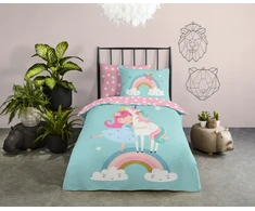 Supreme Style Patalynė princesė jednorożec konik tęcza 135x200 bawełniana dla dziecka