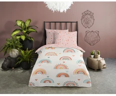 Supreme Style Patalynė tęcze serduszka 100x135 dziecięca niemowlęca do łóżeczka bawełniana