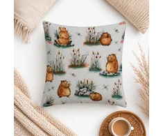 Supreme Style Užvalkalas kapibara zwierzęta 40x40 capibara pilka bawełniana