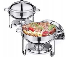 Švediškas stalas indams šildyti 6 l apvalus bain marie maisto šildytuvas