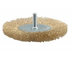 VOREL diskinis šepetys 100 mm su kotu, gofruota viela 06986