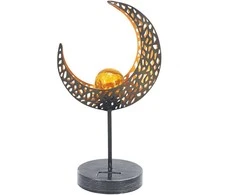 Šviečianti LED sodo dekoracija KAUFTEC MOON, įkraunama saulės energija, 20,6 x 13 x35,8 cm