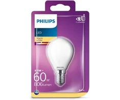 Šviesos diodų lemputė PHILIPS, E14, 6,5 W, atitinka 60 W, 2700 K, 806 lm, nedimeriuojama