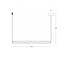 23W LED pakabinamas šviestuvas, juodos/kreminės sp., 3000K, dimeriuojamas, 2539