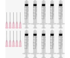 ŠVIRKŠTAI 2ml 20G BUKOS PLASTIKINĖS adatos 10 Vnt.