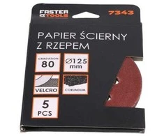 Faster Tools Švitrinis diskas Velcro 125mm Grūdėtumas 80 (5 vnt.)