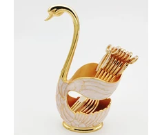 "Swan" stalo reikmenų laikiklis pagrindo laikymo dėžutė "Silverware Caddy Gold" stalo įrankių rinkinys
