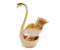 "Swan" stalo reikmenų laikiklis pagrindo laikymo dėžutė "Silverware Caddy Gold" stalo įrankių rinkinys