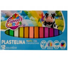 Teka Sweet Colours Koma plastilinas 12 spalvų, kvadratinis pastelinis