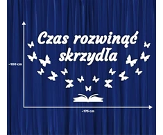 SzkolneNaklejki Dekoracja na koniec roku CZAS ROZWINĄĆ SKRZYDŁA - napis + motyle