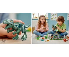 Sluban T-REX Žalias - 12cm DINO - juros periodo park trex žaislas vaikams dinozaurams