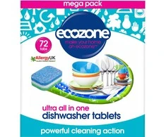 Tabletės indaplovėms MEGA PACK Ecozone 72vnt. Ultra