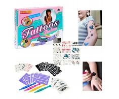 Tadekmark Kūrybinis 150 tatuiruočių šablonų rinkinys, 4 geliniai rašikliai, Tatuiruotės vaikams