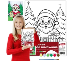 Tapyba Kalėdų spalvinimo knyga ant drobės 15x20 cm Kalėdų Senelis su dovanomis artmaker