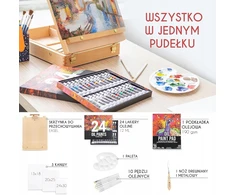 Tapybos stalas su aliejiniais dažais ir priedais, pilnas komplektas 41