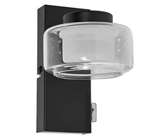 Sieninis šviestuvas 5,5W LED sieninis vonios šviestuvas ORBIS FLAME, juodas, 3000/4000K, IP44