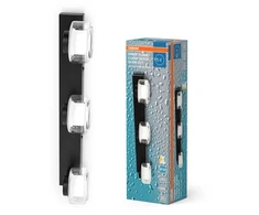Sieninis šviestuvas 16,5W LED sieninis vonios šviestuvas ORBIS FLAME, juodas, 3000/4000K, IP44