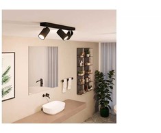 Taškinis LED šviestuvas PHILIPS IDRIS, IP44, 3xGU10, max 3x5W, juodos sp., 8,3x44,2x12cm